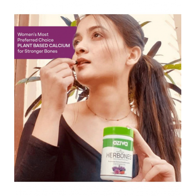 OZiva HerBones for Women, 60 veg capsules | For Stronger Bones, Certified Vegan