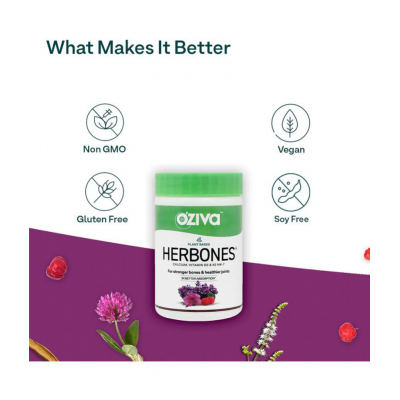 OZiva HerBones for Women, 60 veg capsules | For Stronger Bones, Certified Vegan
