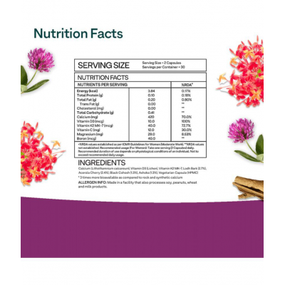 OZiva HerBones for Women, 60 veg capsules | For Stronger Bones, Certified Vegan