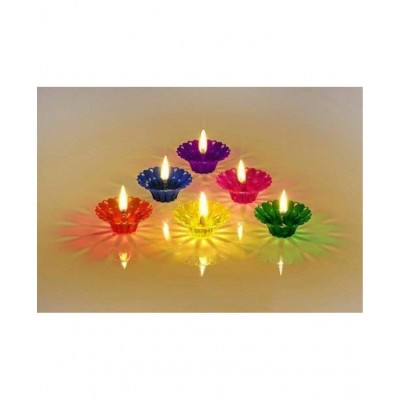 Ocean Mist Plastic Floor Diya - Pack of 12