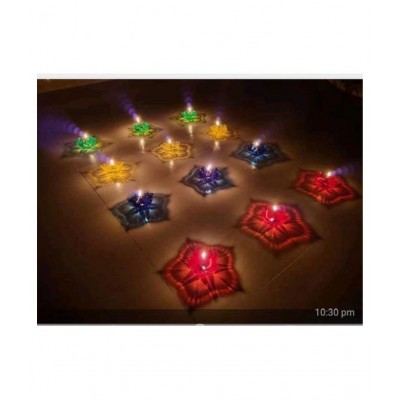 Ocean Mist Plastic Floor Diya - Pack of 12