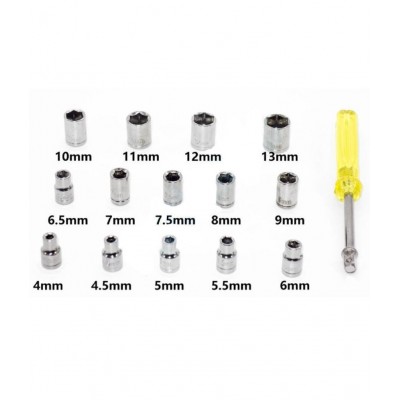 Okasta 40 In 1 Pcs Wrench Tool Kit & Screwdriver And Socket Set tool 1pc (Silver)