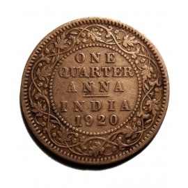 Old Rare One Quarter Anna Year 1920 George V King Emperor Coin Old Rare One Quarter Anna Year 1920 George V King Emperor Coin