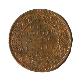 Old Rare One Quarter Anna Year 1927 George V King Emperor Coin Old Rare One Quarter Anna Year 1927 George V King Emperor Coin