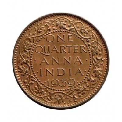 One Quarter Anna - George VI King & Emperor (1939-42) Bronze Coin. ★ Gem Un-Circulated Condition, 100% Authenticity Assurance.  (Note: Buyer may Recieve any date between 1939-42) One Quarter Anna - George VI King & Emperor (1939-42) Bronze Coin. ★ Gem Un-Circulated Condition, 100% Authenticity Assurance.  (Note: Buyer may Recieve any date between 1939-42)