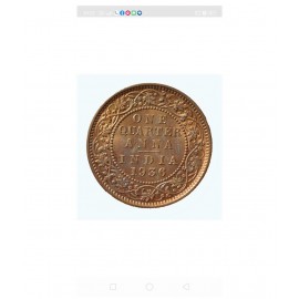 One Quarter Anna 1936 George V, British India, Excellent condition,Un-Circulated, Metal -Bronze, Weight -4.72 g, Diameter -25.4 mm, Thickness -1.35 mm