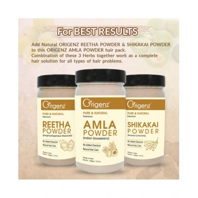 Origenz Amla Powder for Healthy Hair Powder, 100gm