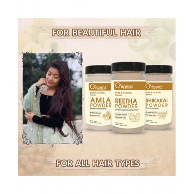 Origenz Amla Reetha Shikakai Powder Combo Hair Pack Powder (100gm, Pack of 3)