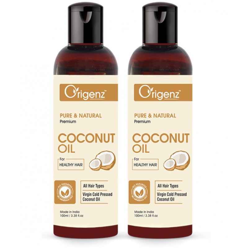 Origenz Premium Cold Pressed Coconut Hair Oil for Healthy Hair Care (100 ml, Pack of 2)