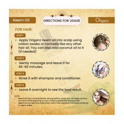 Origenz Premium Neem Oil for Hair & Skin Oil (100ml, Pack of 2)
