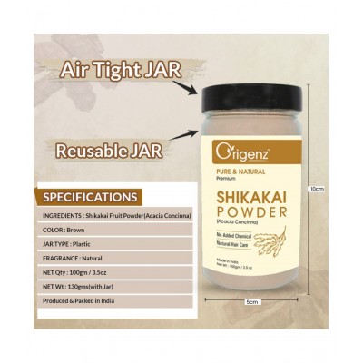 Origenz Premium Shikakai Powder Pack for Healthy Hair (100gm, Pack of 2)