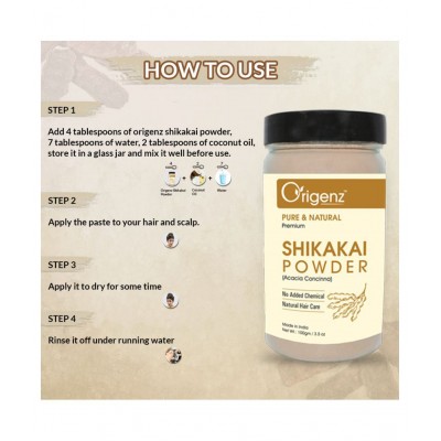 Origenz Premium Shikakai Powder Pack for Healthy Hair (100gm, Pack of 3)