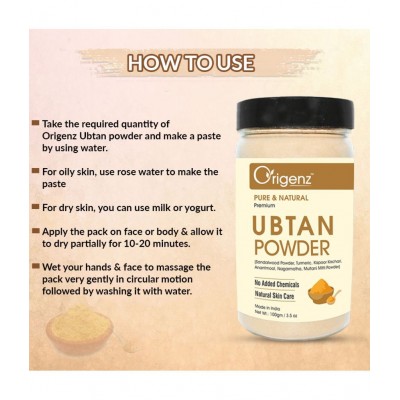 Origenz Premium UBTAN Powder Pack for Face & Body (100gm, Pack of 2)