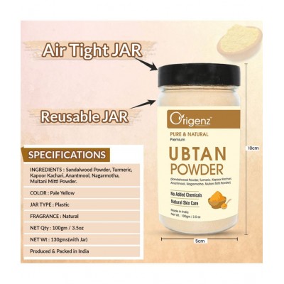 Origenz Premium UBTAN Powder Pack for Face & Body (100gm, Pack of 2)
