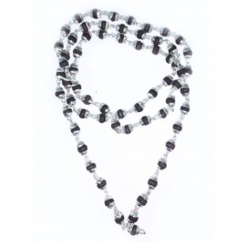 Original Black Tulsi Mala With Silver Cap