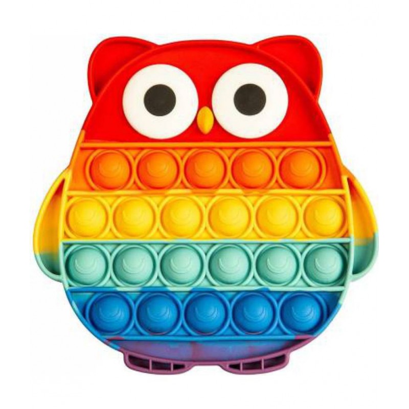 Owl Pop It Fidget Toys,Push Pop Bubble Fidget Sensory Toy,Autism Special Needs Silicone Stress Relief Toy,Great Fidget Toy Sensory Toys Novelty Gifts for Girls Boys Kids Adults ((OWL)-NEW Rainbow)  (Multicolor)