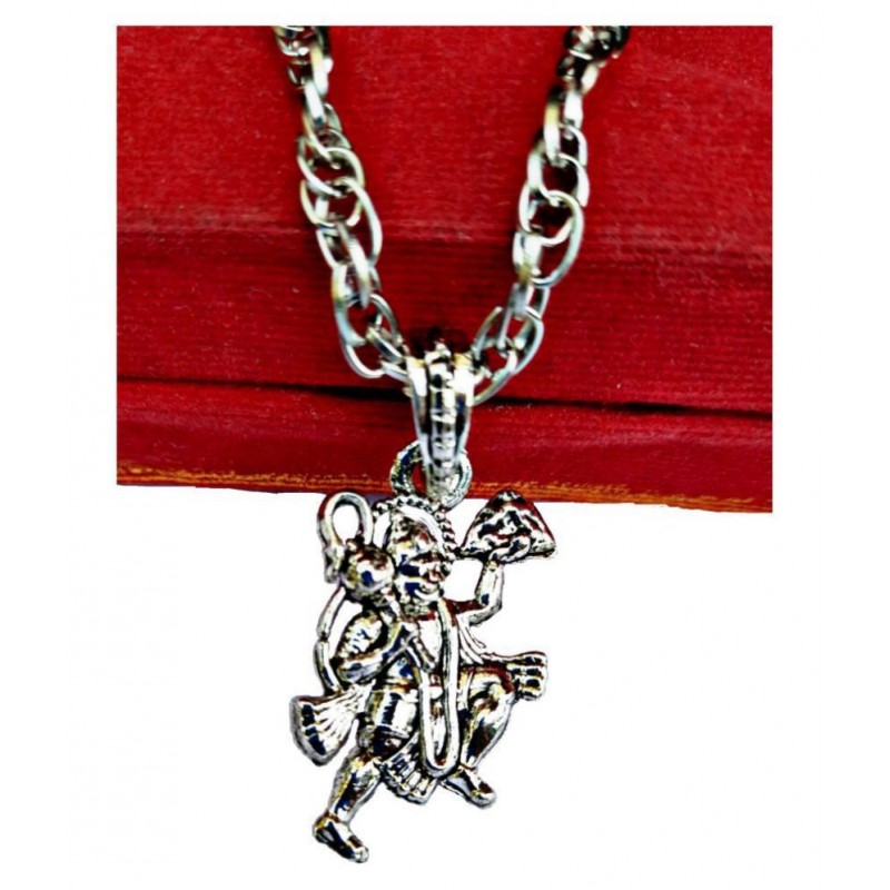 PAYSTORE ATTRACTIVE LOOKS SILVER HANUMAN PENDANT WITH CHAIN PAYSTORE ATTRACTIVE LOOKS SILVER HANUMAN PENDANT WITH CHAIN