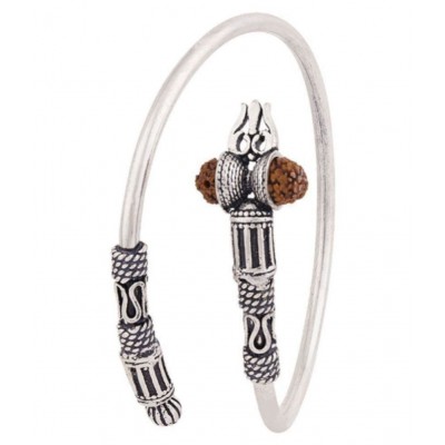 PAYSTORE Adjustable Rudraksha Trishul Damroo Designer Oxidized Silver Bahubali Kada Kadas Bracelet PAYSTORE Adjustable Rudraksha Trishul Damroo Designer Oxidized Silver Bahubali Kada Kadas Bracelet