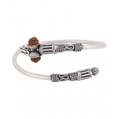 PAYSTORE Adjustable Rudraksha Trishul Damroo Designer Oxidized Silver Bahubali Kada Kadas Bracelet PAYSTORE Adjustable Rudraksha Trishul Damroo Designer Oxidized Silver Bahubali Kada Kadas Bracelet