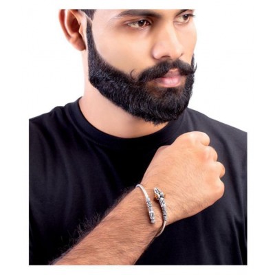 PAYSTORE Adjustable Rudraksha Trishul Damroo Designer Oxidized Silver Bahubali Kada Kadas Bracelet PAYSTORE Adjustable Rudraksha Trishul Damroo Designer Oxidized Silver Bahubali Kada Kadas Bracelet