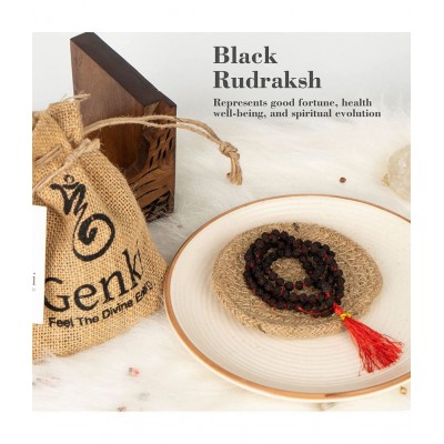 PAYSTORE Black Rudraksha Mala for Women and Men PAYSTORE Black Rudraksha Mala for Women and Men