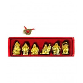 PAYSTORE COMBO OF Feng Shui Laughing Buddha Set of 6 Pieces & 3 LUCKY COINS Decorative Showpiece PAYSTORE COMBO OF Feng Shui Laughing Buddha Set of 6 Pieces & 3 LUCKY COINS Decorative Showpiece