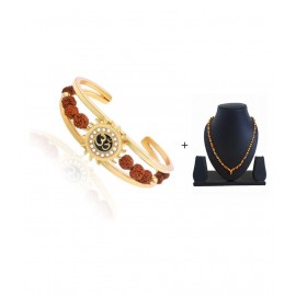 PAYSTORE COMBO OF american Diamond Gold  Rudraksha Kada and rudraksha cap mala PAYSTORE COMBO OF american Diamond Gold  Rudraksha Kada and rudraksha cap mala