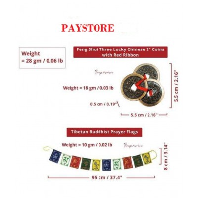 PAYSTORE Combo Of Feng Shui Three Lucky Chinese 2" Coins with Red Ribbon Decorative Showpiece - 5.5 cm PAYSTORE Combo Of Feng Shui Three Lucky Chinese 2" Coins with Red Ribbon Decorative Showpiece - 5.5 cm