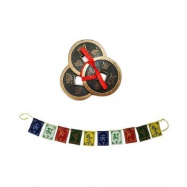PAYSTORE Combo Of Feng Shui Three Lucky Chinese 2" Coins with Red Ribbon Decorative Showpiece - 5.5 cm PAYSTORE Combo Of Feng Shui Three Lucky Chinese 2" Coins with Red Ribbon Decorative Showpiece - 5.5 cm