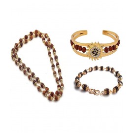 PAYSTORE Combo Of PREMIUM QUALITY 3 Gold Plated Rudraksha CAP Mala With Rudraksha Bracelet and Om Design Kada Bracelet Original Certified Rudraksha Beads Mala For Japa Stylish Latest Mala For Men And Women PAYSTORE Combo Of PREMIUM QUALITY 3 Gold Plated Rudraksha CAP Mala With Rudraksha Bracelet and Om Design Kada Bracelet Original Certified Rudraksha Beads Mala For Japa Stylish Latest Mala For Men And Women