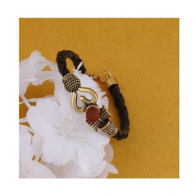PAYSTORE Combo of Bahubali Rudraksha Mala with Big Rudraksha Pendand in Gold Plated Cap with black leather trishul braclet PAYSTORE Combo of Bahubali Rudraksha Mala with Big Rudraksha Pendand in Gold Plated Cap with black leather trishul braclet