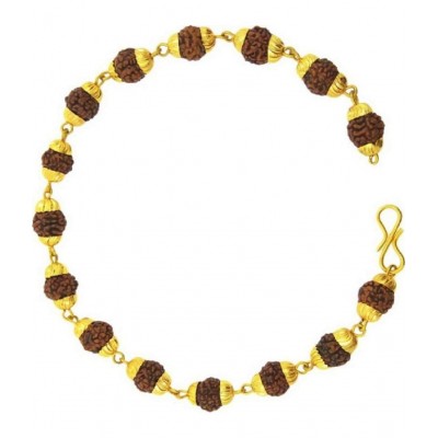 PAYSTORE Combo of Original Nepali Rudraksh Mala with kaju ganesh pendet and rudraksha cap braclet Premium Quality