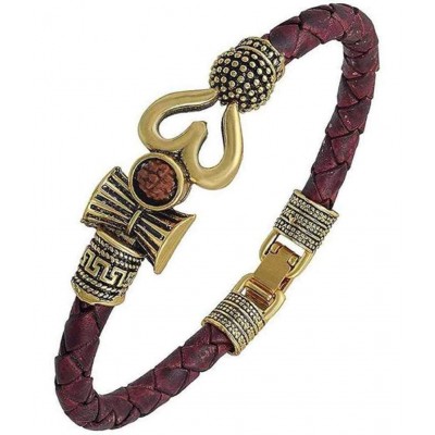 PAYSTORE Combo of Rudraksha OM Trishul Damroo braclet and cap damru mala PAYSTORE Combo of Rudraksha OM Trishul Damroo braclet and cap damru mala