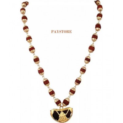 PAYSTORE Combo of Shiv Rudraksha Mala + Ganpati Kaju Rudraksha Mala Gold-plated Plated Brass Chain Set Premium Quality