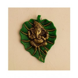 PAYSTORE Ganesh Ji On Paan Leaf Wall Hanging Statue PAYSTORE Ganesh Ji On Paan Leaf Wall Hanging Statue