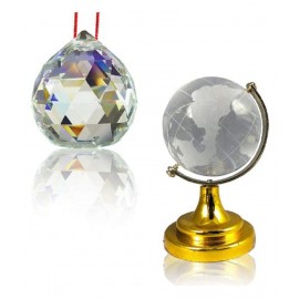 PAYSTORE Glass Combo Crystal Ball And SMALL Crystal Globe, Standard, Clear, 2 Pieces PAYSTORE Glass Combo Crystal Ball And SMALL Crystal Globe, Standard, Clear, 2 Pieces