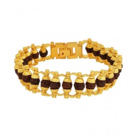 PAYSTORE Gold Plated Beaded Rudraksha Bracelet for Men and Women PAYSTORE Gold Plated Beaded Rudraksha Bracelet for Men and Women