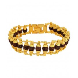PAYSTORE Gold Plated Beaded Rudraksha Bracelet for Men and Women PAYSTORE Gold Plated Beaded Rudraksha Bracelet for Men and Women