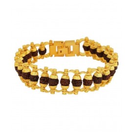 PAYSTORE Gold Plated Beaded Rudraksha Bracelet for Men and Women PAYSTORE Gold Plated Beaded Rudraksha Bracelet for Men and Women