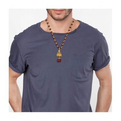 PAYSTORE Gold Plated Bholenath Naag Devta With Panchmukhi Rudraksh Necklace, Openable Damru Shape design, Hindu God Pendant Jewellery for Men and Women PAYSTORE Gold Plated Bholenath Naag Devta With Panchmukhi Rudraksh Necklace, Openable Damru Shape design, Hindu God Pendant Jewellery for Men and Women