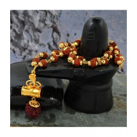 PAYSTORE Gold Plated Bholenath Naag Devta With Panchmukhi Rudraksh Necklace, Openable Damru Shape design, Hindu God Pendant Jewellery for Men and Women PAYSTORE Gold Plated Bholenath Naag Devta With Panchmukhi Rudraksh Necklace, Openable Damru Shape design, Hindu God Pendant Jewellery for Men and Women