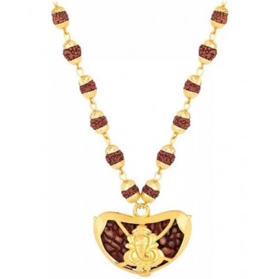 PAYSTORE Gold Plated Kaju Ganesha Rudraksha Mala
