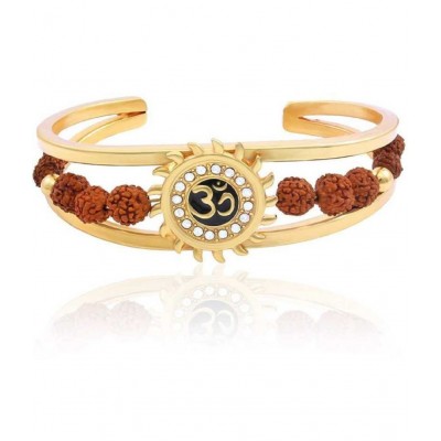 PAYSTORE Gold Plated Wheat Cutt & Kadaa Bracelet-For-Men WIth om damru cap mala PAYSTORE Gold Plated Wheat Cutt & Kadaa Bracelet-For-Men WIth om damru cap mala