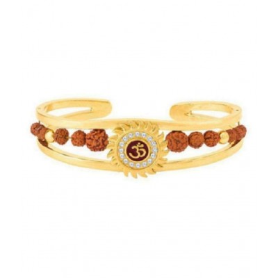 PAYSTORE High Quality Gold Plated Brass Om Mens Kada (adjustable Size)