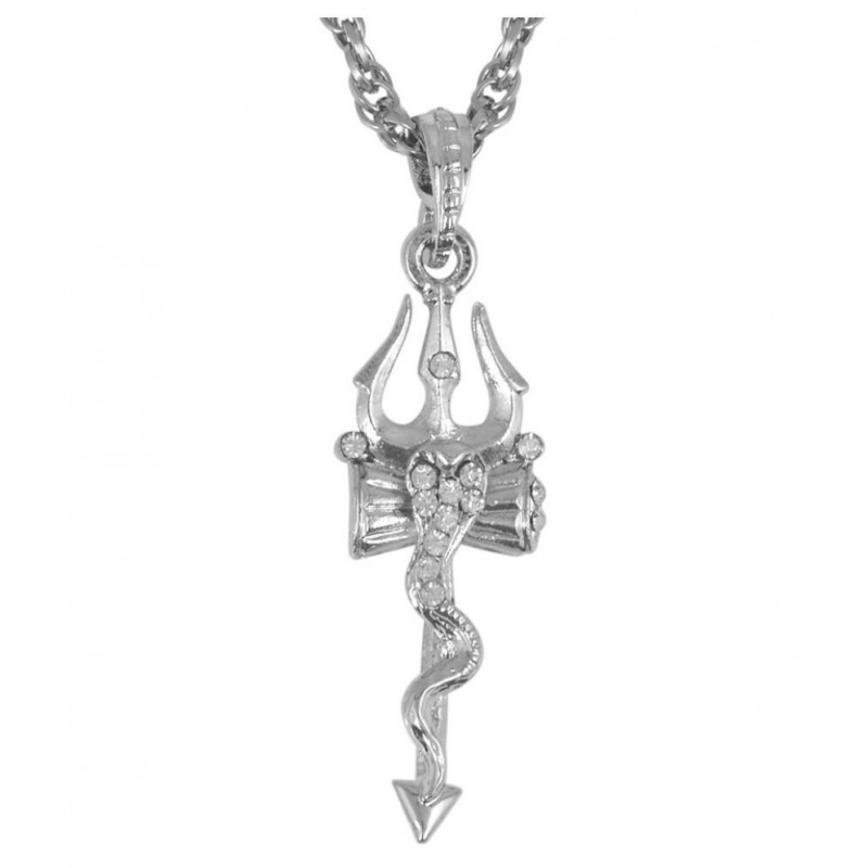 PAYSTORE Mahadev Shiva Symbols Trishul, Damru & Nag Devta, All in one Pendant for Men and Women