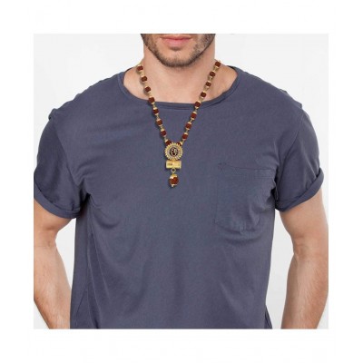 PAYSTORE Om Design, Panchmukhi Damru Rudraksh, Bholenath Siva Pendant with Chain Necklace Men and Women PAYSTORE Om Design, Panchmukhi Damru Rudraksh, Bholenath Siva Pendant with Chain Necklace Men and Women