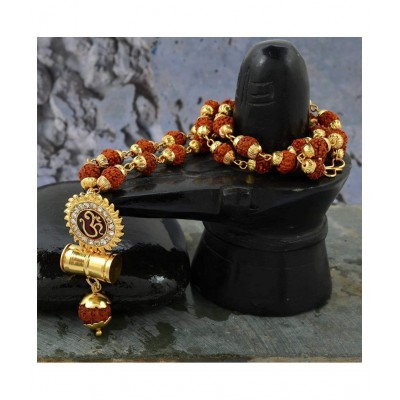 PAYSTORE Om Design, Panchmukhi Damru Rudraksh, Bholenath Siva Pendant with Chain Necklace Men and Women PAYSTORE Om Design, Panchmukhi Damru Rudraksh, Bholenath Siva Pendant with Chain Necklace Men and Women