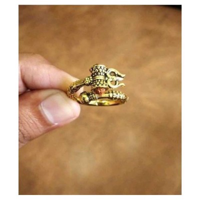 PAYSTORE (Set Of 2 Pcs) Adjustable Stylish Trending Rudraksha Oxidized Golden Plated Mahakal Shiva Trishul Damroo Designer Bahubali Cuff Finger Ring Stainless Steel Gold Plated Ring PAYSTORE (Set Of 2 Pcs) Adjustable Stylish Trending Rudraksha Oxidized Golden Plated Mahakal Shiva Trishul Damroo Designer Bahubali Cuff Finger Ring Stainless Steel Gold Plated Ring