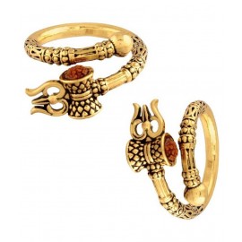 PAYSTORE (Set Of 2 Pcs) Adjustable Stylish Trending Rudraksha Oxidized Golden Plated Mahakal Shiva Trishul Damroo Designer Bahubali Cuff Finger Ring Stainless Steel Gold Plated Ring PAYSTORE (Set Of 2 Pcs) Adjustable Stylish Trending Rudraksha Oxidized Golden Plated Mahakal Shiva Trishul Damroo Designer Bahubali Cuff Finger Ring Stainless Steel Gold Plated Ring