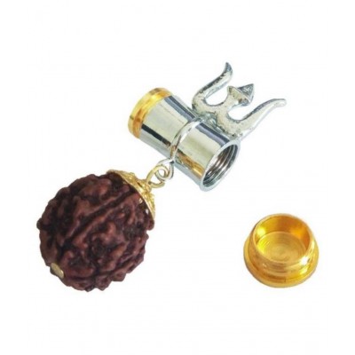 PAYSTORE Shiv Kavach Rudraksha Trishula Damru Locket  Gold-plated
